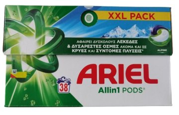 ARIEL KAPSUŁKI DO PRANIA 38 SZT ALLin1 CAPS ALPINE BOX