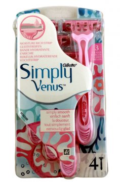GILLETTE VENUS SIMPLY 3 RAZORS BLISTER (4 PCS)