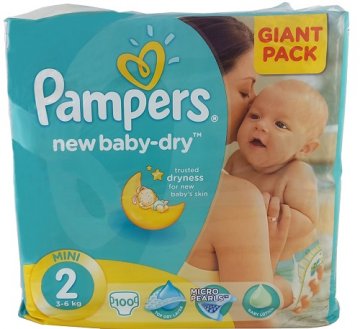 PAMPERS ACTIVE BABY-DRY РАЗМЕР 2 GIANT PACK  (100 ШТ)