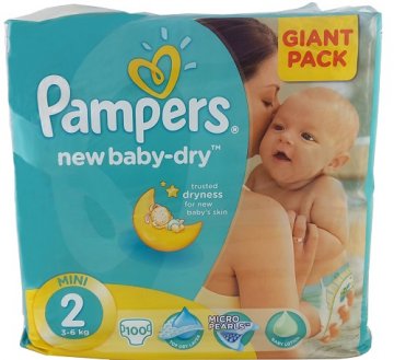 PAMPERS ACTIVE BABY-DRY РАЗМЕР 2 GIANT PACK (100 ШТ)