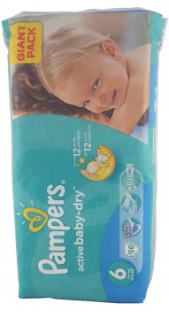 PAMPERS ACTIVE BABY-DRY РАЗМЕР 6 GIANT PACK (56 ШТ)