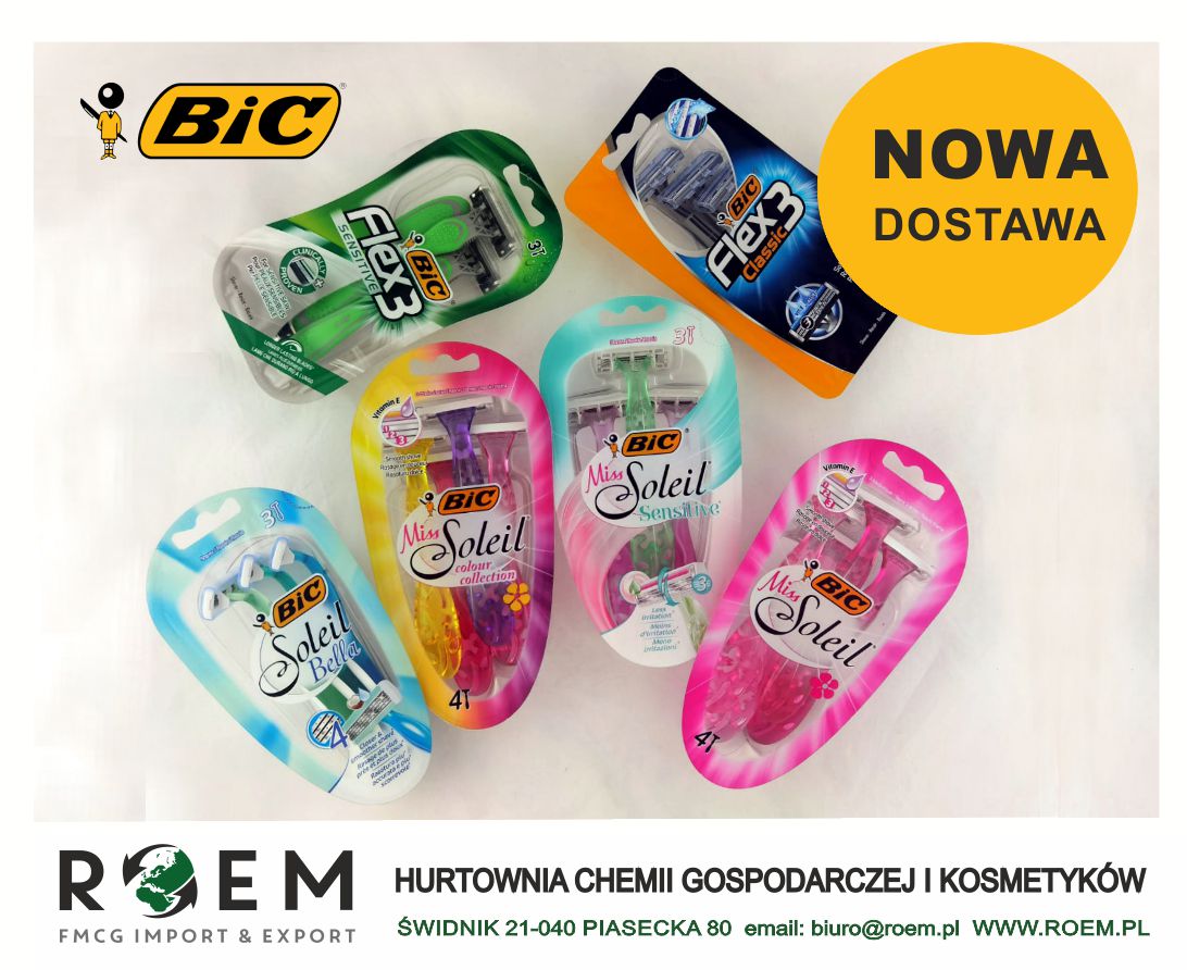 Maszynki do golenia BIC w hurtowni artykułów higienicznych Roem 