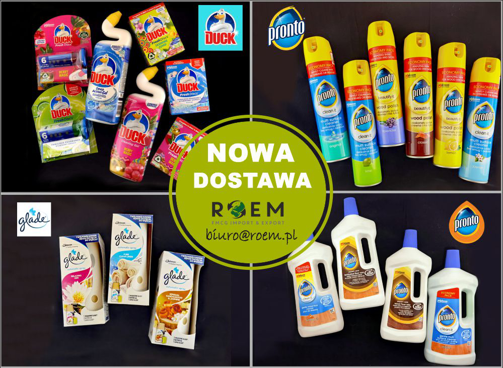 Nowa dostawa produktów marek - AMBI PUR / DUCK / GLADE / PRONTO do hurtownii chemii gospodarczej